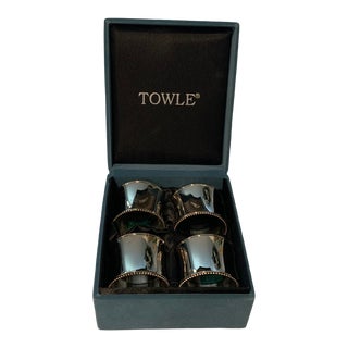 Mid 20th Century Towle Silverplate Napkin Rings in Original Box- Set of 4 For Sale