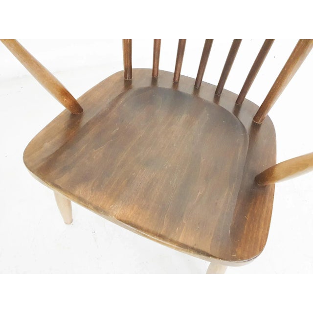 Wood Scandinavian Spindle Back Armchair, 1960s For Sale - Image 7 of 10