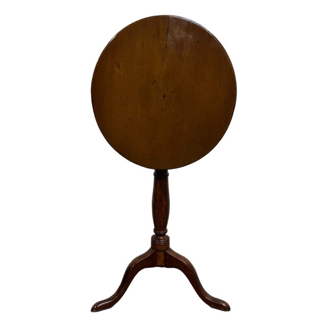 Antique 19th Century Mahogany Tilt Top Tea Occasional Pedestal Tripod Table For Sale