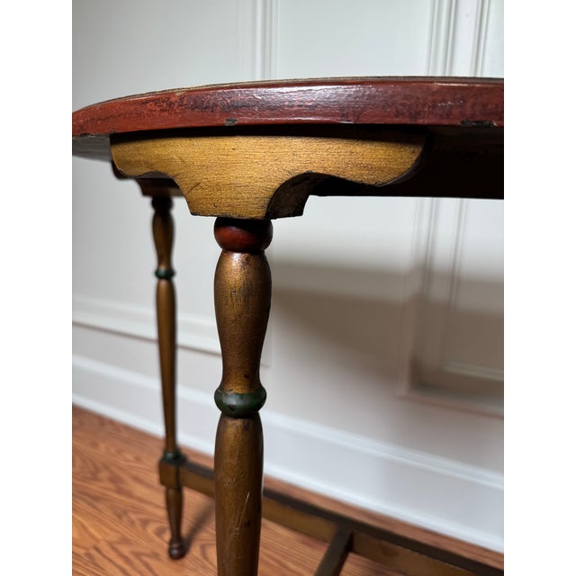 Traditional Edwardian Demi-Lune Solid Wood Accent Side Table For Sale In Houston - Image 6 of 12