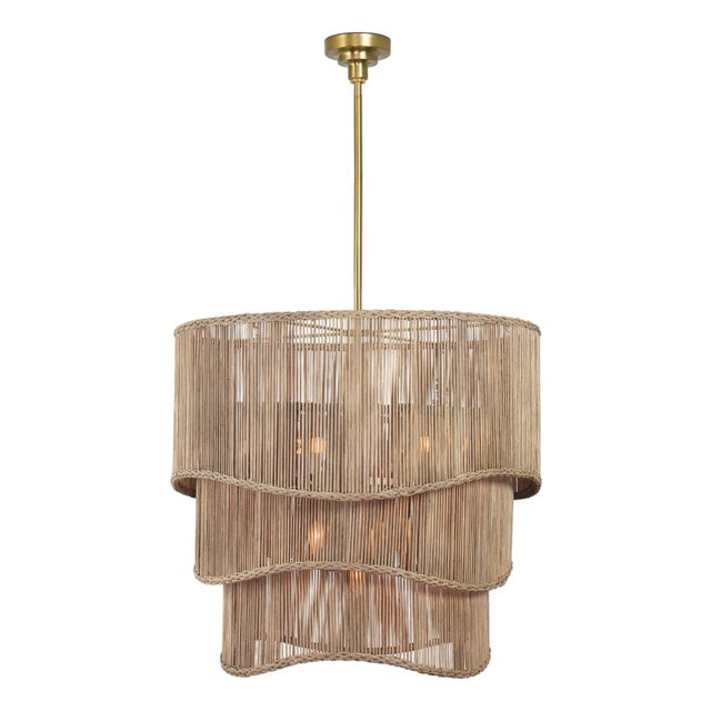 Regina Andrew Nimes Drum Chandelier, Natural For Sale