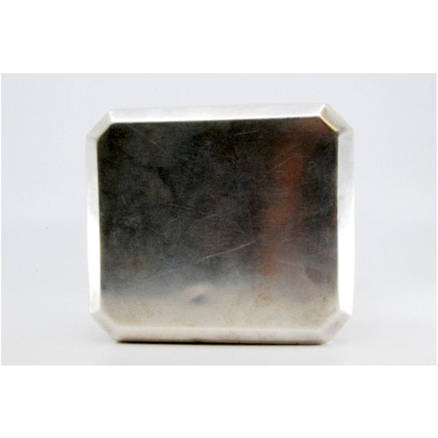 Matte Silver Cigarette Case with Cut Corners For Sale - Image 4 of 10