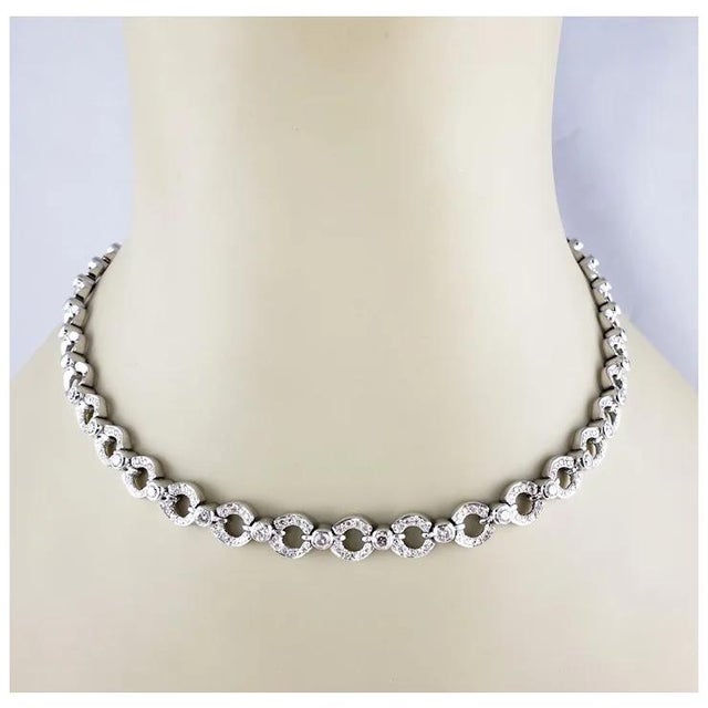Mid 20th Century 14 Karat White Gold and Diamond Necklace Chairish