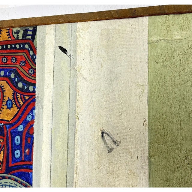 Red 1980s Large Signed Philip Behymer Mid-Century Modern Portrait Museum-Collected Texas Artist 1983 For Sale - Image 8 of 18