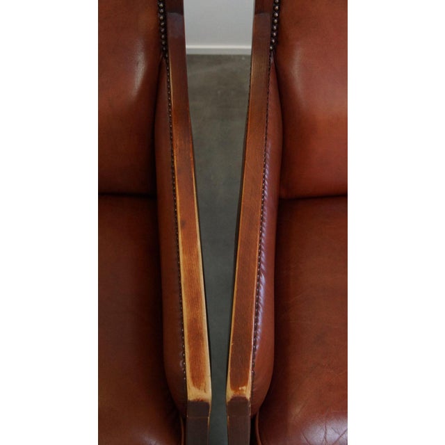 Art Deco Cognac-Colored Armchairs, Set of 4 For Sale - Image 12 of 18