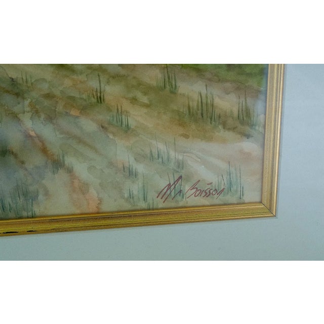 Contemporary Late 20th Century Mc Boisson - Woodland Path, Watercolor on Paper For Sale - Image 3 of 4