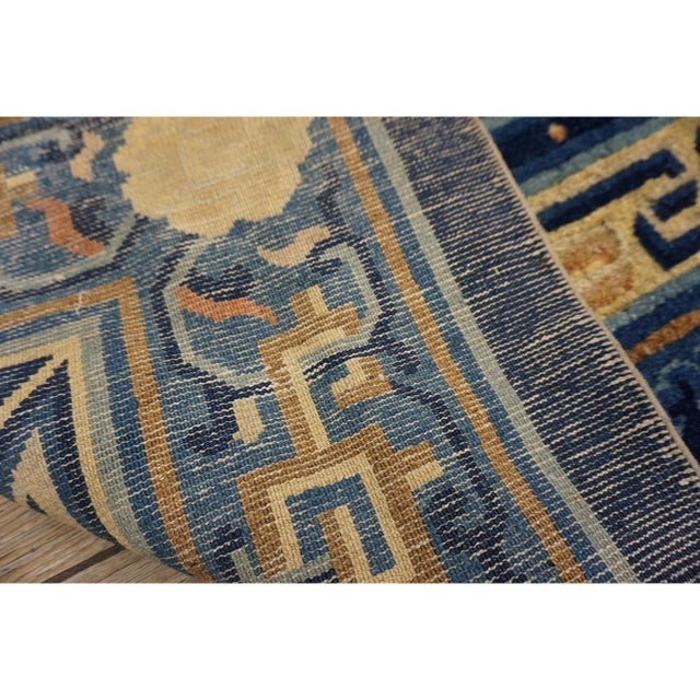 Blue Chinese Antique 1880s Rectangle Room Size Wool Knotted Peking Rug For Sale - Image 9 of 11