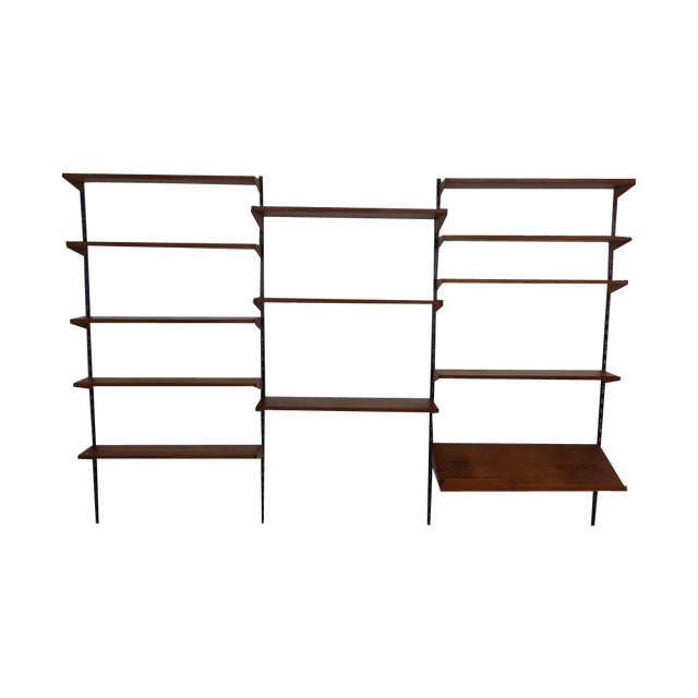 Teak Wall Unit by Kai Kristiansen for Feldballes Furniture Factory, 1960s, Set of 17 For Sale