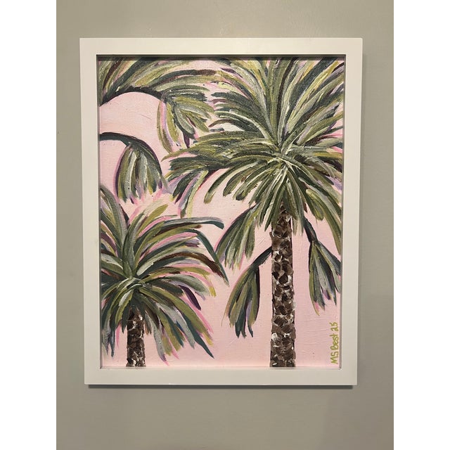 Melinda S Best, 2025, “Palm Beach,” Modern Abstract Acrylic On Canvas Panel, Textured Vivid Colors, Signed & Dated On...