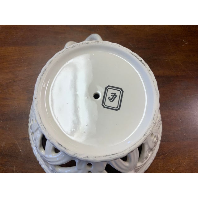 20th Century Creamware Pottery Reticulated Covered Bowl For Sale In New York - Image 6 of 7