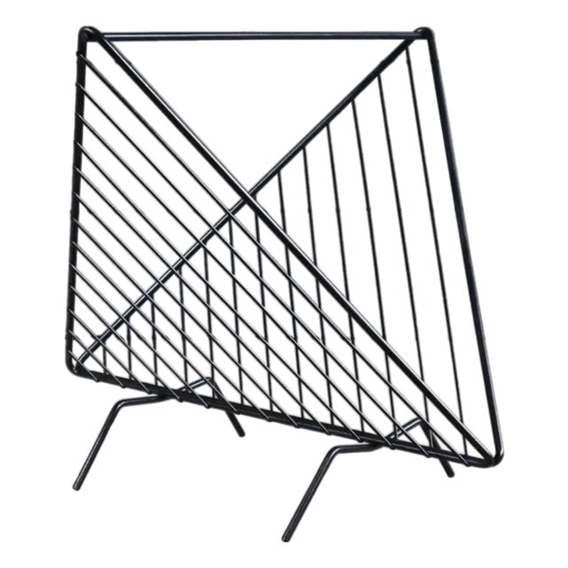 Vintage Abstract Mathieu Matégot Insp Mid Century Magazine Vinyl Album Holder Rack For Sale