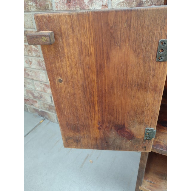 Late 20th Century Cannon Woodworks Rustic Solid Wood Two-Door Cabinet For Sale - Image 13 of 15