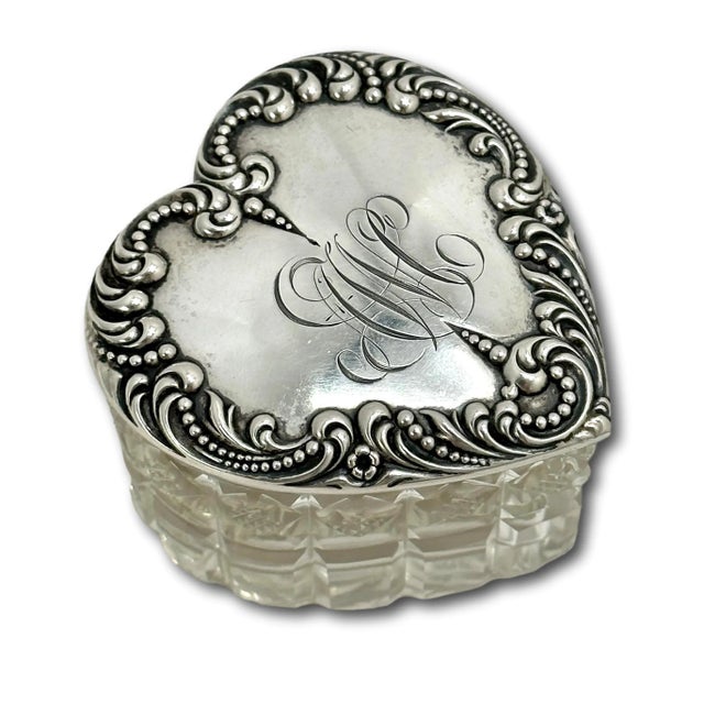 This Really is an Absolutely Beautiful - Very Fine Quality Antique American Sterling Silver and Hand Cut Crystal Trinket...