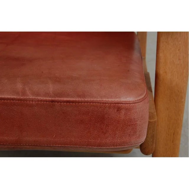 Set of GE-290A Lounge Chair with Ottoman in Patinated Red Anilin Leather from Getama, 1990s For Sale - Image 9 of 12