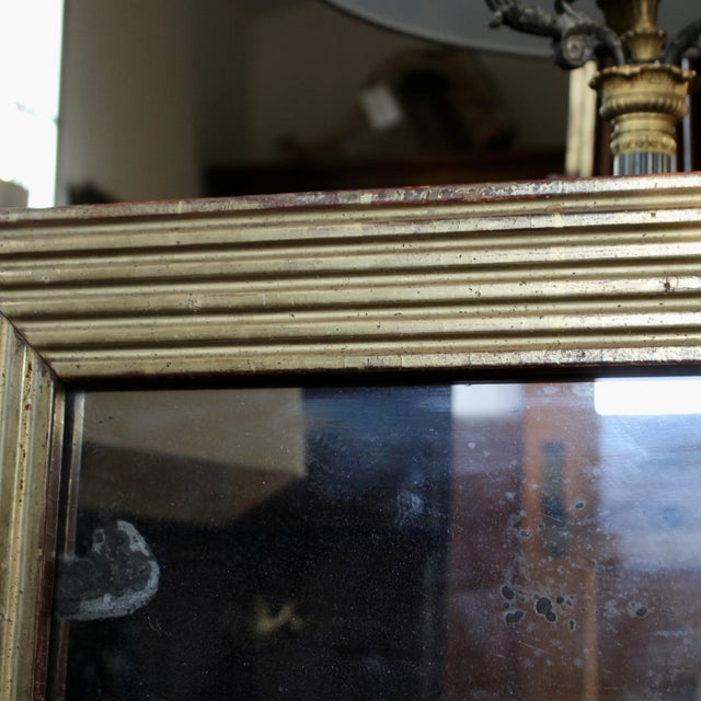 Wood French Neoclassical Giltwood Mirror With Reeded Face, Mid 19th Century For Sale - Image 7 of 11