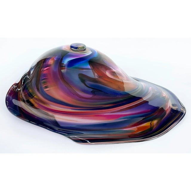 Monumental David Goldhagen Blown Art Glass Centerpiece Bowl, American For Sale - Image 11 of 18
