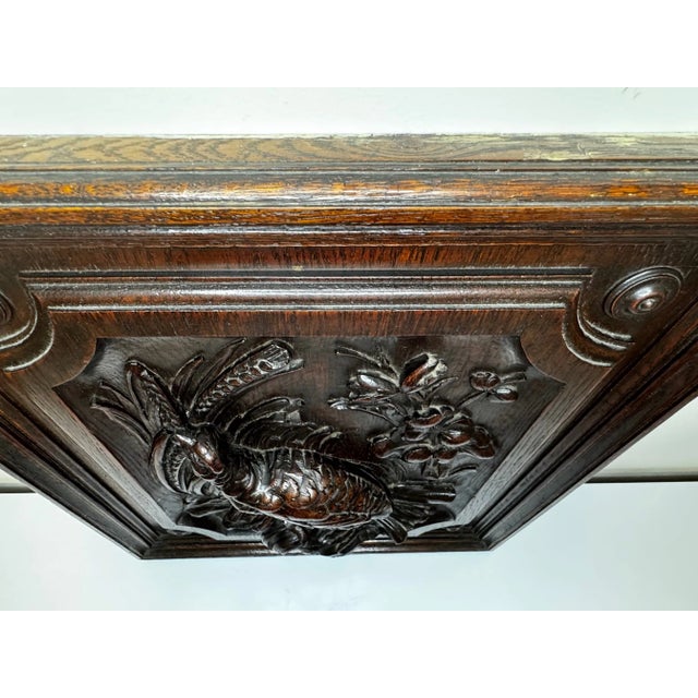 Mid-19th Century English Carved Oak Grouse Sporting Gothic Revival Wall Panel For Sale - Image 9 of 10