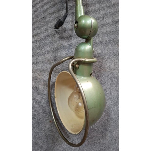 1950s Industrial Lamp in Green Lacquered Metal from Jieldé, Lyon, 1950s For Sale - Image 5 of 8