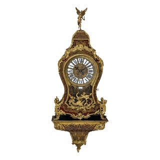 Louis XV Style Grand Cartel Clock with Console from Crosnier à Paris, Mid-19th Century For Sale