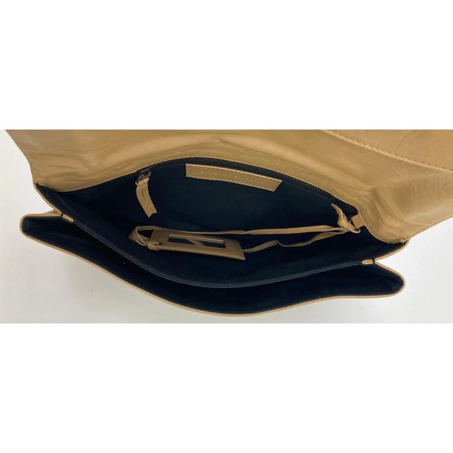 Tan Balenciaga Tan Leather City Envelope Clutch with Mirror For Sale - Image 8 of 12