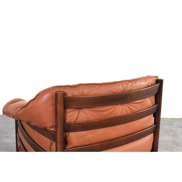 Brown Mid-Century Oak & Leather Armchair by Arne Norell for Coja, 1960s. For Sale - Image 8 of 13