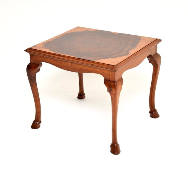 Antique Burr Walnut Coffee Table, 1920 For Sale - Image 3 of 9