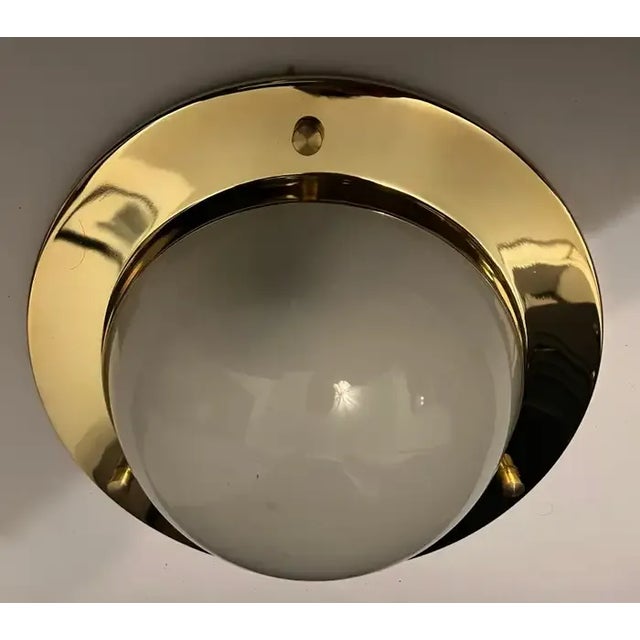 Mid-Century Modern Nautical Azucena 1960 Luigi Caccia Dominioni Italian Mid Century Flush Lamp For Sale - Image 3 of 12