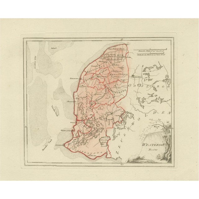 Antique Dutch Map of Westergo in Friesland by Von Reilly, 1791 For Sale - Image 10 of 10