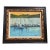 1980’s Original Impressionist/Abstract Sailboat Mooring Sausalito California Painting Vintage Carved Wood Frame Signed For Sale