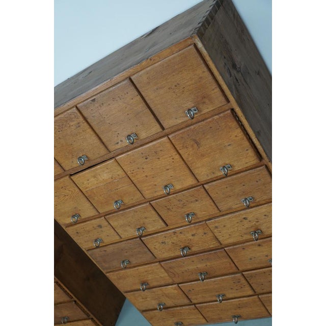 Vintage German Apothecary Cabinet in Pine and Oak, 1950s For Sale - Image 4 of 18