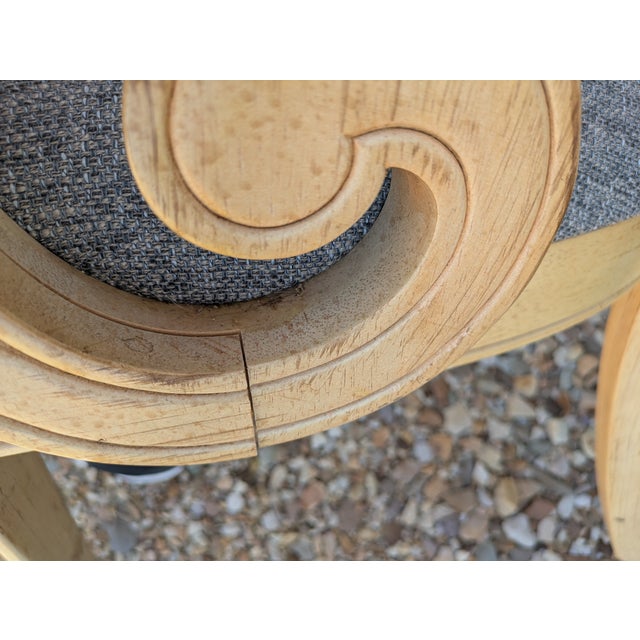 The Bernhardt dining chairs are in good condition. Sturdy with a few imperfections. They would look great around a table...