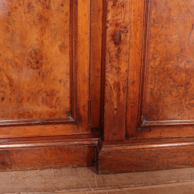 English Burr Walnut Dresser Base For Sale - Image 6 of 16