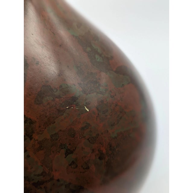Vintage Japanese Murashido Marbleized Patina Showa Period Bronze Vase, Signed For Sale - Image 11 of 12