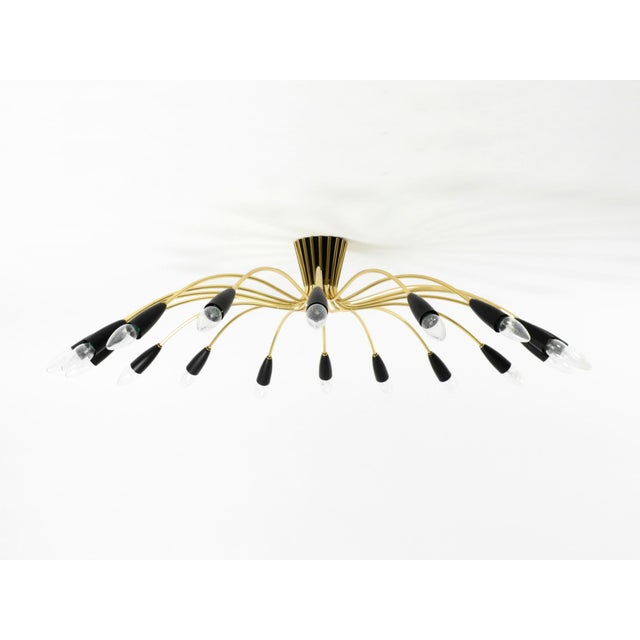 1950s Mid-Century Modern Brass Sputnik Ceiling Lamp, 1950s For Sale - Image 5 of 18