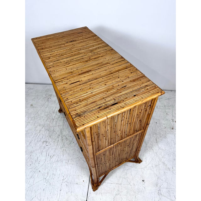 Vintage Baker Milling Road Pencil Reed Rattan Bamboo Chest of Drawers For Sale In Tampa - Image 6 of 12