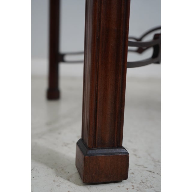 Brown Chippendale Style Figural Banded Mahogany Lamp Table For Sale - Image 8 of 12