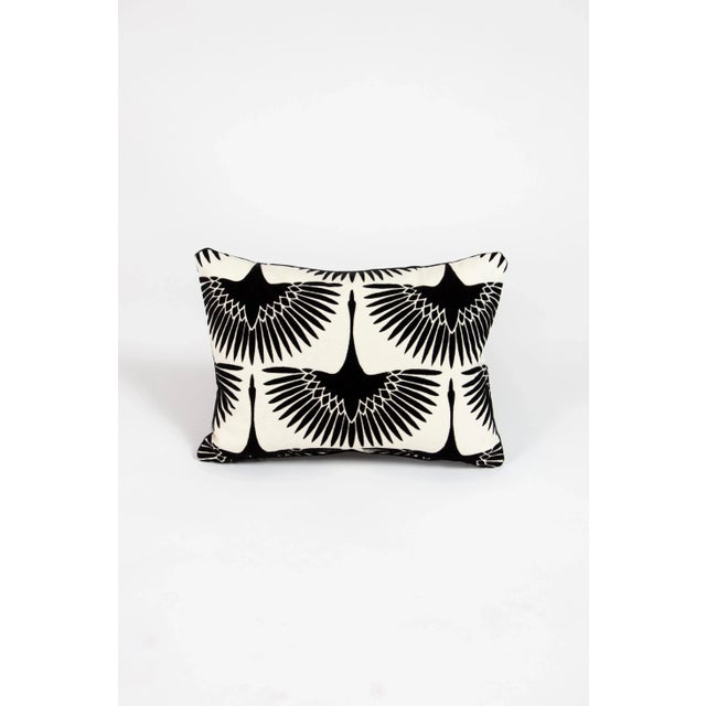 Contemporary Genevieve Gorder Crane + Black Velvet Pillow For Sale In Raleigh - Image 6 of 6