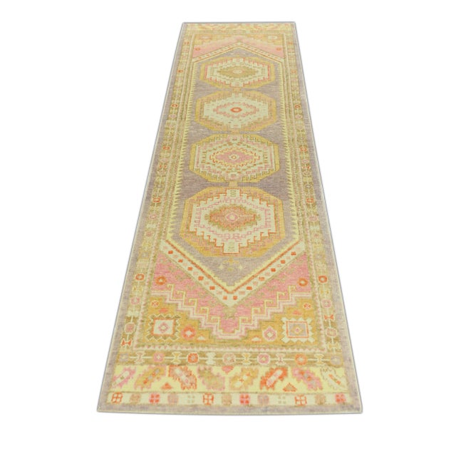 Turkish Modern Turkish Oushak Rug 3' x 10'10" For Sale - Image 3 of 6