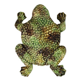 Portuguese Majolica Palissy Toad Wall Figure For Sale