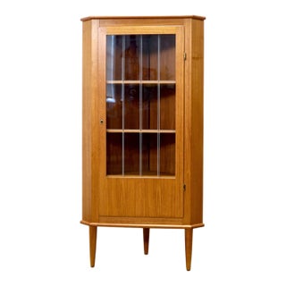 1950s Danish Teak Corner Cabinet For Sale