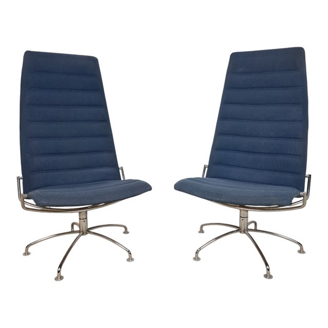 Blue Set of Lounge Chairs by Fritz Hansen, 1983 For Sale - Image 8 of 8