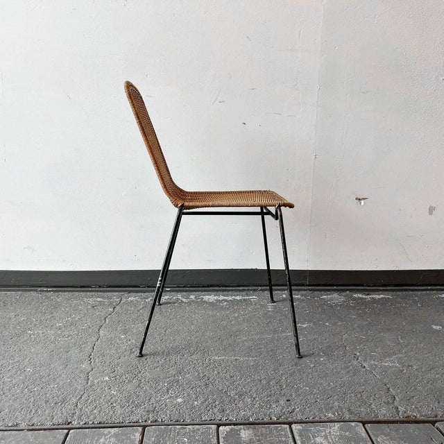 Vintage Metal and Wicker Chair For Sale - Image 15 of 18