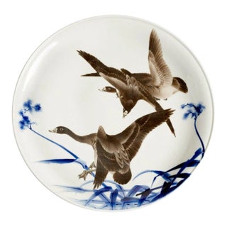 Early 20th Century Large Japanese Porcelain Presentation Plate Makuzu Kozan For Sale