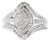 14K White Gold 3/4 Cttw Round and Baguette cut Diamond Cluster Ring (H-I Color, I1-I2 Clarity) For Sale