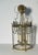 Elegant Vintage American Neoclassical Brass Glass Chandelier.