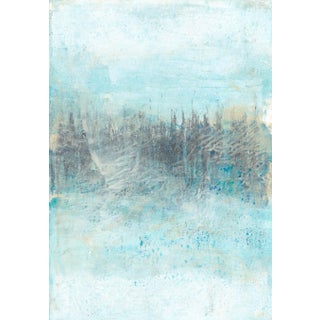 Mangroves-04 Abstract Landscape Monoprint Grey Blue by Carrie Bergey For Sale