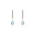 1.19Ct Natural Aquamarine & Diamond Huggie Drop Earrings in 14k White Gold- 2 Pieces For Sale - Image 4 of 13