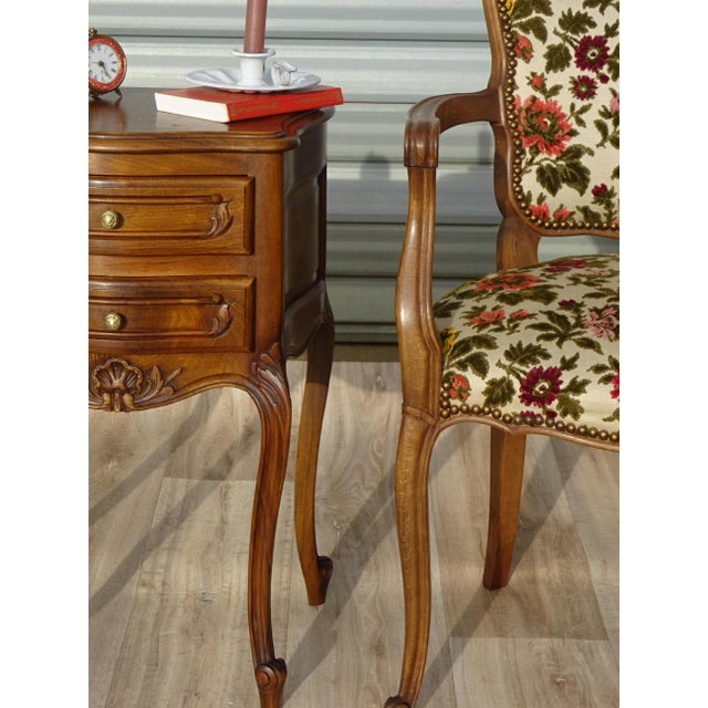 Louis XV Style Convertible Armchair with Brocade Fabric, 1950s For Sale - Image 18 of 18