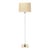 Mid-Century Modern Translucent Lucite & Polished Brass Floor Lamp Signed Hansen For Sale