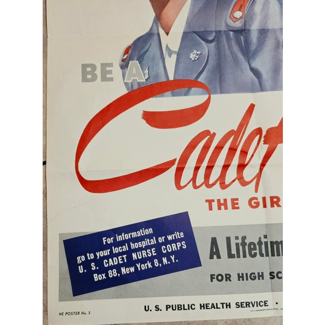 American Original Wwii War Bond Poster- Us Cadet Nurse Recruiting Poster - Girl With a Future - Whitcomb For Sale - Image 3 of 5